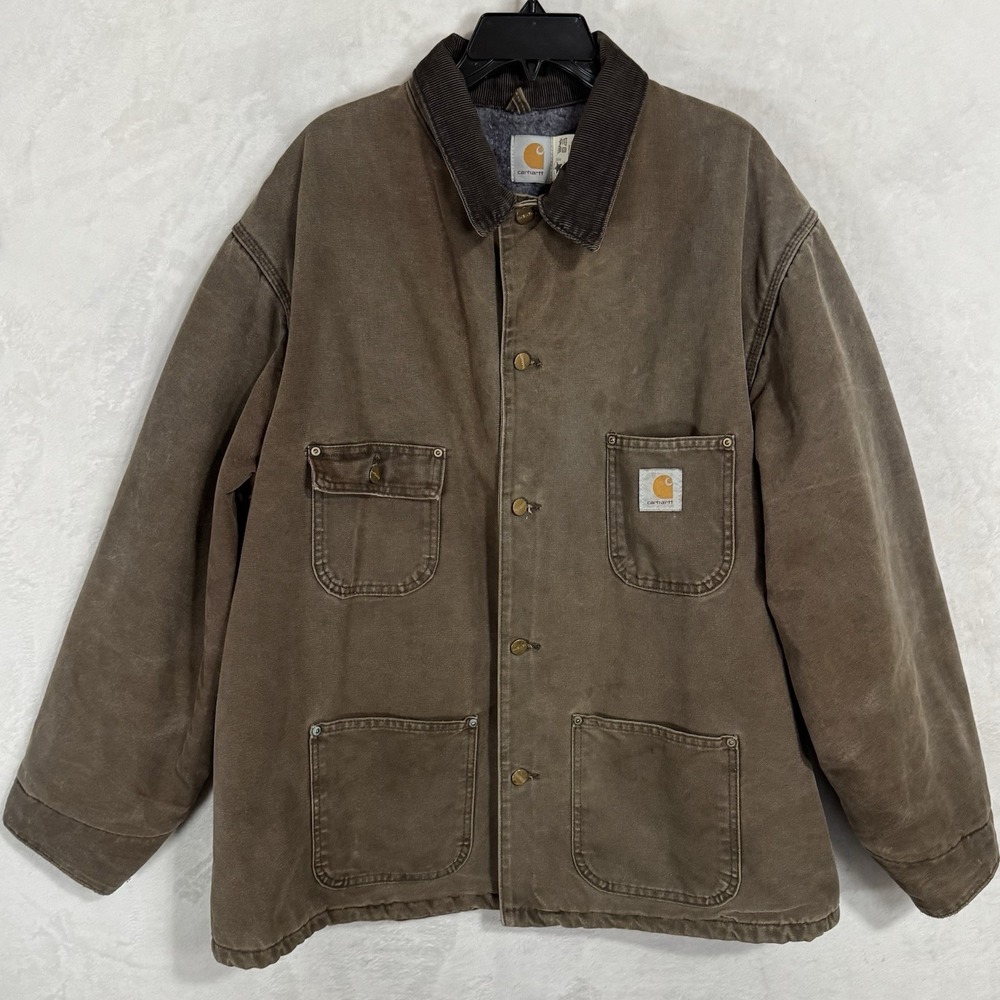 Vintage Carhartt Blanket Lined Chore Coat 2XL Brown Duck Canvas Work Jacket USA‎ - Picture 14 of 15